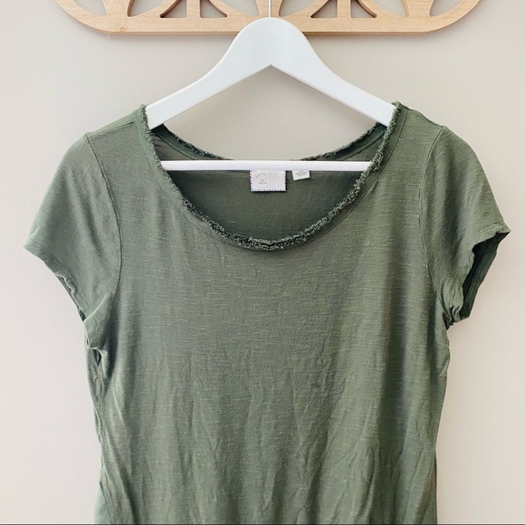 Postmark by Anthro. Short Sleeve Top Green Sz Medium - Picture 2 of 9